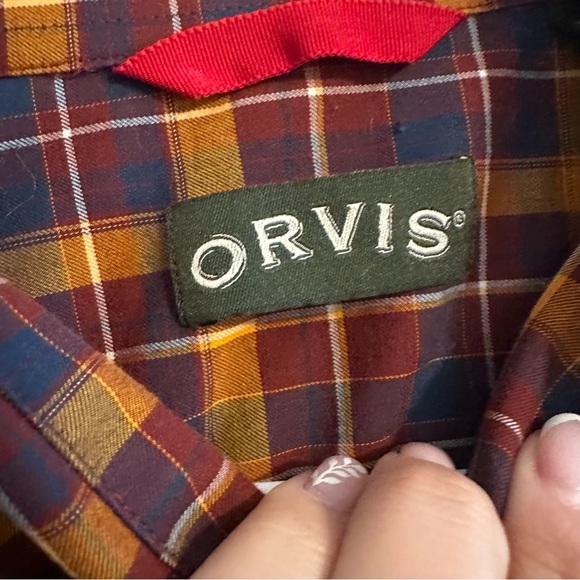 ORVIS Men's Plaid Button Down Size Large 100% Cotton Casual Mid-Weight Durable - Picture 5 of 10